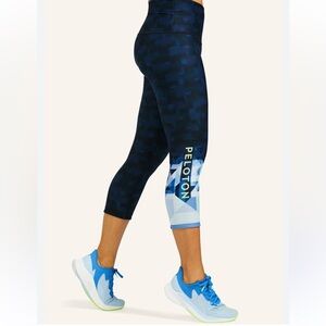 NWT Peloton Blue Geometric Capris